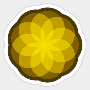 Geometric Flower of Circles (Yellow) Sticker